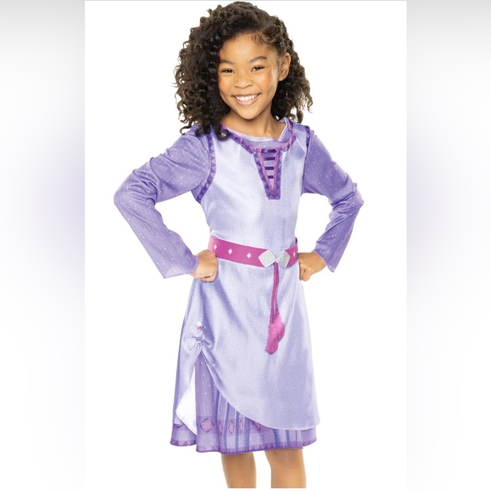 Disney Wish Asha Costume Dress Girls‎ 4–6X Purple Long Sleeve Belted NWT